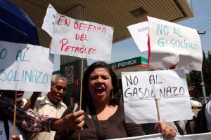 Um dos muitos protestos dos últimos dias contra o «gasolinazo» no México
