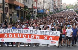 Grandes manifestações na quarta jornada de luta no sector metalúrgico de Pontevedra
