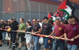 Trabalhadores portuários de Génova contra navios de guerra para Israel