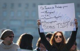Técnicos de diagnóstico e terapêutica em protesto