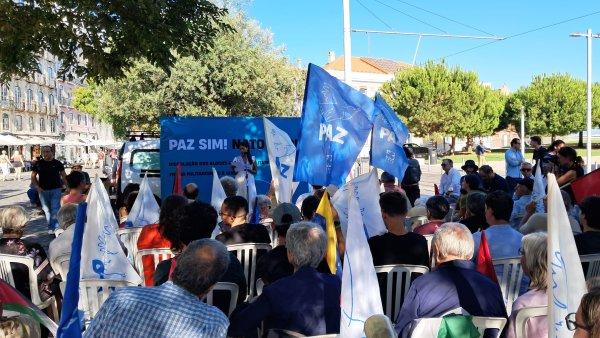 <p>Hoje, no segundo dia da Cimeira da NATO, o CPPC e a CGTP-IN realizaram um acto público, em Lisboa e no Porto, sob o lema «Paz sim, Nato não». 8 de Julho de 2026</p>