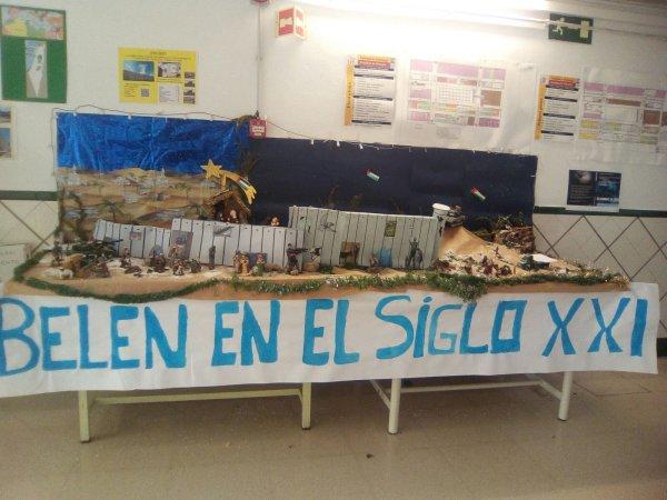 Presépio produzido pelos estudantes da Universidade de Sevilha, onde se denuncia a ocupação israelita da Palestina. Sevilha, 16 de Dezembro de 2016.