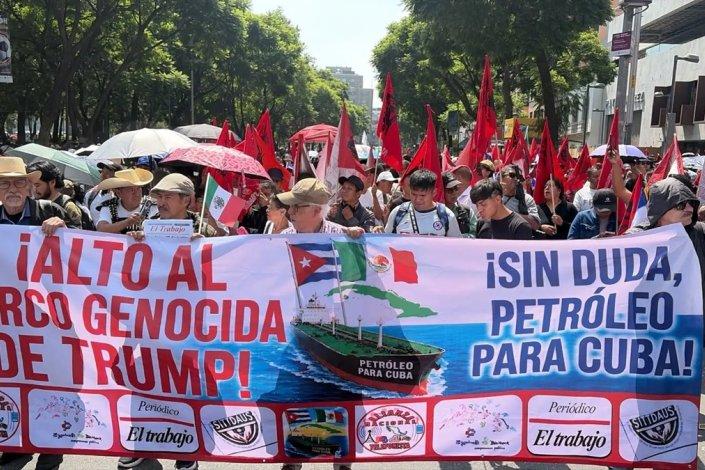 México manifestação Cuba solidariedade imperialismo bloqueio EUA