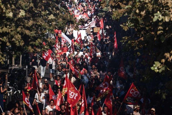 CGT França manifestação Marselha função pública poder de compra salários