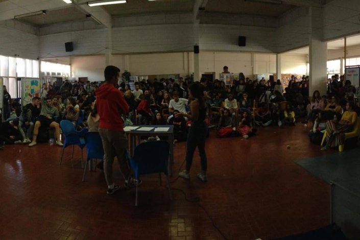 Reunião Geral de Alunos da Escola Secundária Fernão Mendes Pinto, em Almada. 10 de Outubro de 2018.