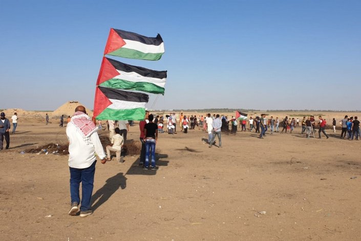 Estima-se que mais de 6000 manifestantes tenham participado na 72.ª semana de protestos da Grande Marcha do Retorno 