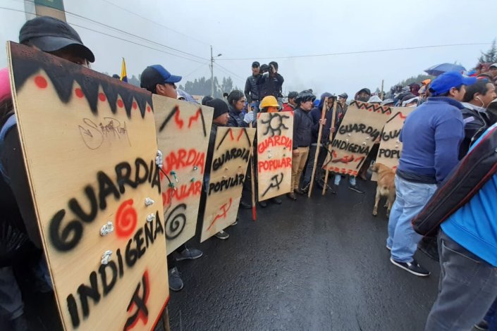 Comunidades indígenas em protesto contra o «paquetazo» de Lenín Moreno 