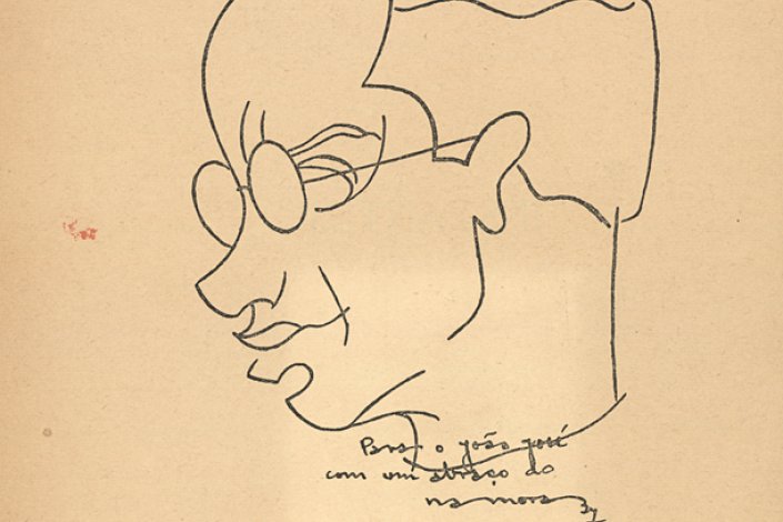 Caricatura de João José Cochofel, realizada por Fernando Namora