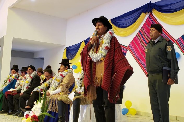 O presidente reeleito da Bolívia, Evo Morales, alertou para o golpe de Estado em curso no país andino-amazónico 