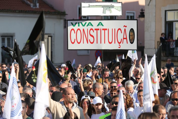 Manifestação de militares contra as medidas de austeridade impostas pelo Governo. Lisboa, 14 de Março de 2014