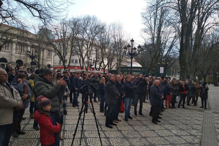 Concentração por mais investimento no Centro Hospitalar Tondela-Viseu. Rossio, Viseu, 25 de Janeiro de 2020