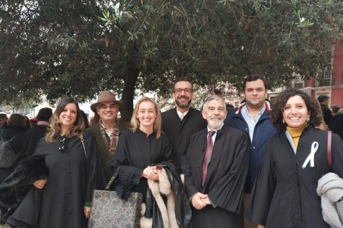 Marcha contra o regime contributivo da Caixa de Previdência dos Advogados e Solicitadores, promovida pelo grupo Ordem na Ordem/Justiça na Justiça. Largo de São Domingos, Lisboa, 13 de Dezembro de 2019
