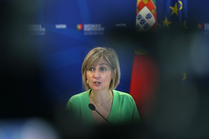 Marta Temido, ministra da Saúde, na conferência de imprensa diária, a 23 de Maio de 2020.