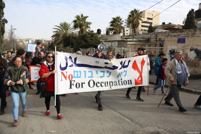 Manifestação contra o desalojamento de famílias palestinianas de Sheikh Jarrah () imagem de arquivo
