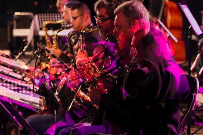 A Big Band da Escola de Jazz do Barreiro durante concerto nas Festas do Barreiro, em 10 de Agosto de 2015 