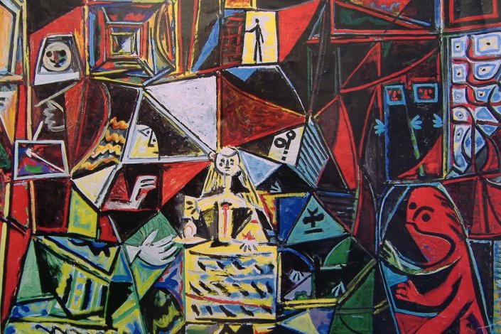 As meninas (1957), de Pablo Picasso. Óleo sobre tela, 129 x 161 cm. Ref.ª MPB 70.463, Museu Pablo Picasso, Barcelona. Doação do autor ao museu, em 1968