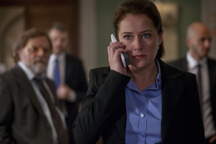 A actirz Sidse Babett Knudsen interpreta a personagem Birgitte Nyborg Christensen, na série <em>Borgen</em>.