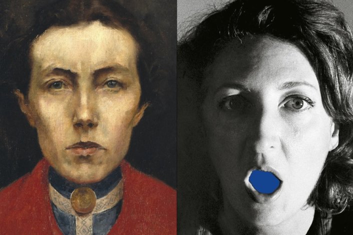 «Autorretrato (1900), Aurélia de Sousa (1866-1922) e «A casa» (1979), Helena Almeida (1934-2018). A exposição «Tudo o que eu quero - Artistas Portuguesas de 1900 a 2020» permanece na Fundação Calouste Gulbenkian, em Lisboa, entre 2 de Junho e 23 de Agosto de 2021