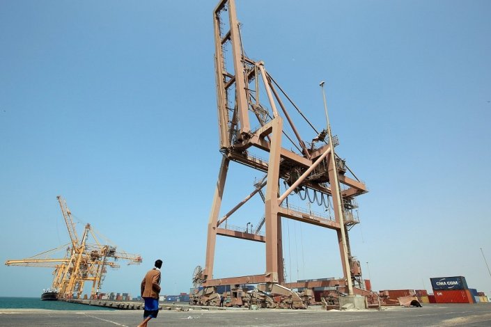 A YPC classifica a retenção de navios destinados ao porto de Hudaydah (na imagem) como «pirataria» da coligação «saudita-EUA»