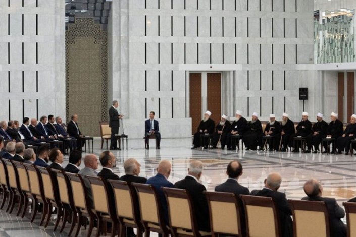 Bashar al-Assad recebe em Damasco uma delegação libanesa liderada por Talal Arslan no dia 5 de Setembro de 2021