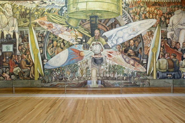 «El hombre controlador del universo», de Diego Rivera, é um dos murais no Museu do Palácio de Belas Artes, na Cidade do México