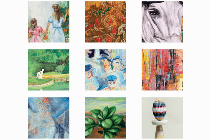 Obras patentes na exposição ARTES 2021 - Colectiva de Artes Plásticas no Seixal