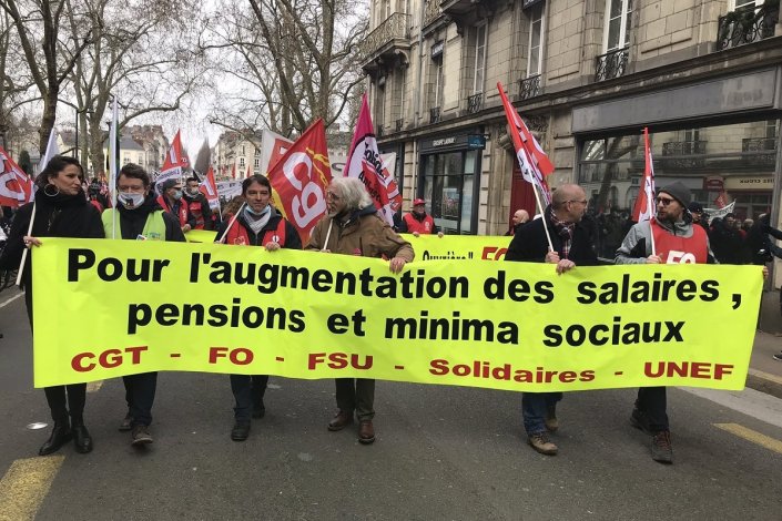 Manifestação em Nantes, no âmbito da jornada de mobilização nacional