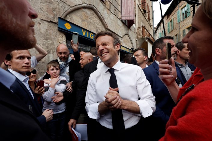 Macron no último dia de campanha eleitoral.