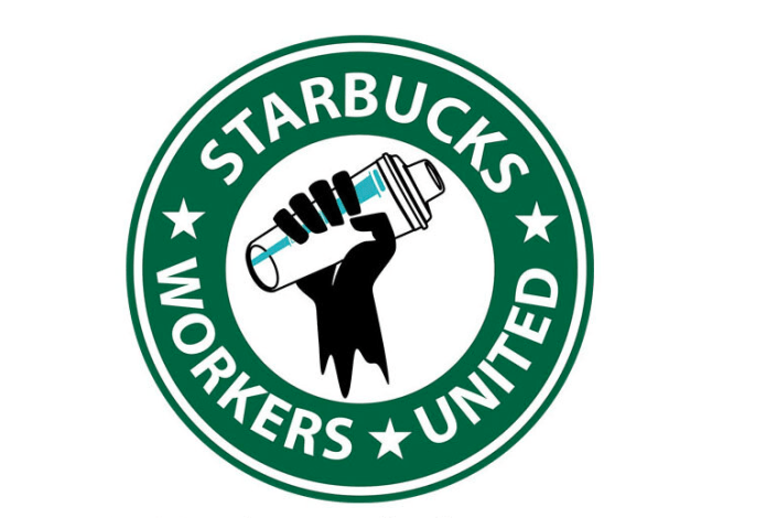Símbolo do Starbucks Workers United (SWU), um sindicato «dos trabalhadores da Starbucks, pelos trabalhadores da Starbucks, para os trabalhadores da Starbucks». Em pouco mais de um mês, o SWU conta com 28 lojas. A expectativa é que reúna centenas de locais de trabalho até ao final do ano.