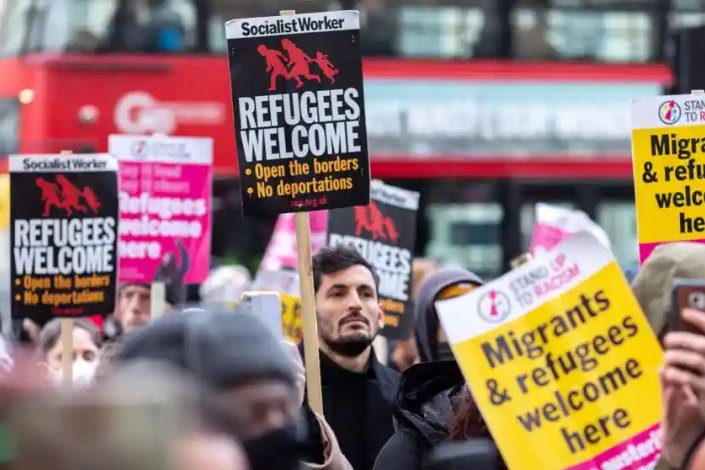 Mobilização a favor dos refugiados, em Londres, em Novembro de 2021 