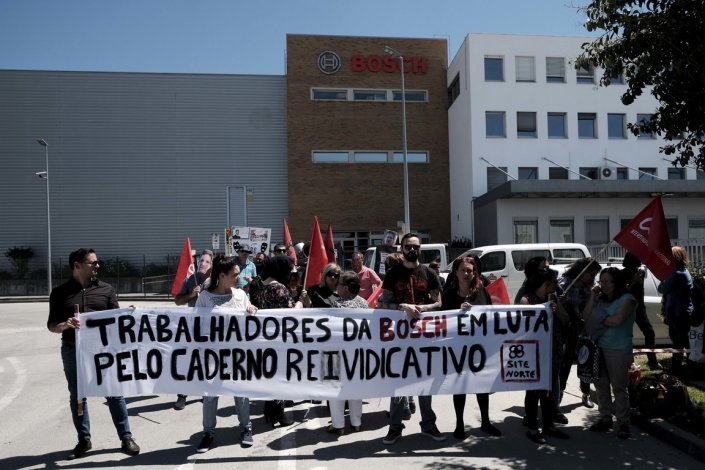 Trabalhadores da Bosch  em luta pelo caderno reivindicativo (foto de arquivo)