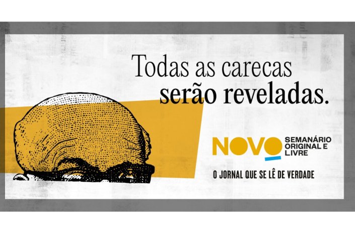 Premonitório cartaz de publicidade do NOVO Semanário, de 2021, que aparenta referir-se às práticas do próprio jornal 