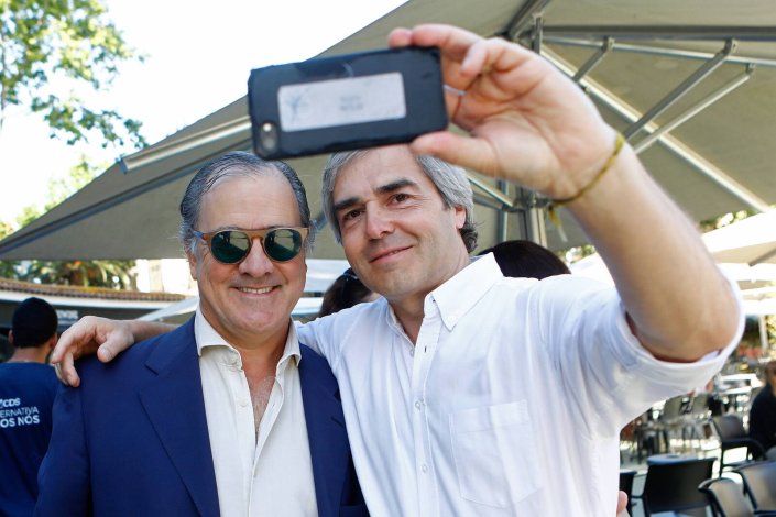 António Pires de Lima, presidente do conselho de administração da Brisa, com Nuno Melo, actual presidente do CDS-PP, em 2019