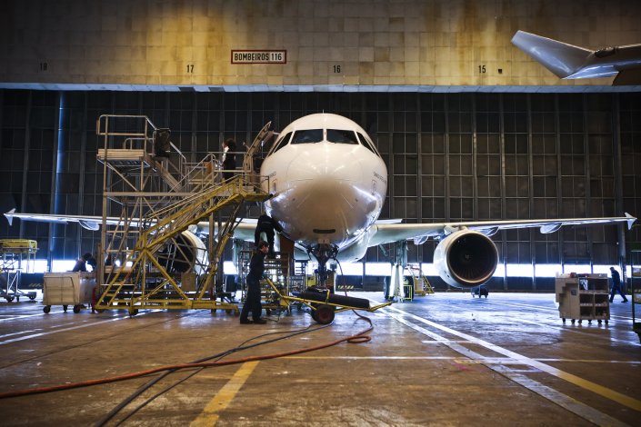 Avião da TAP, no Aeroporto Humberto Delgado