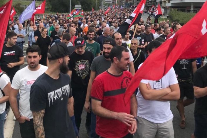 Manifestações dos trabalhadores metalúrgicos em greve, em Iurreta, a 27 de Outubro de 2022 