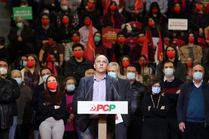 Paulo Raimundo, no comício «O Futuro tem partido. Liberdade, Democracia, Socialismo», do PCP. 6 de Março de 2022