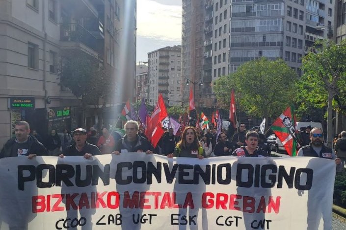 Manifestação em Portugalete, a 28 de Novembro, no âmbito da semana de luta do sector metalúrgico biscainho