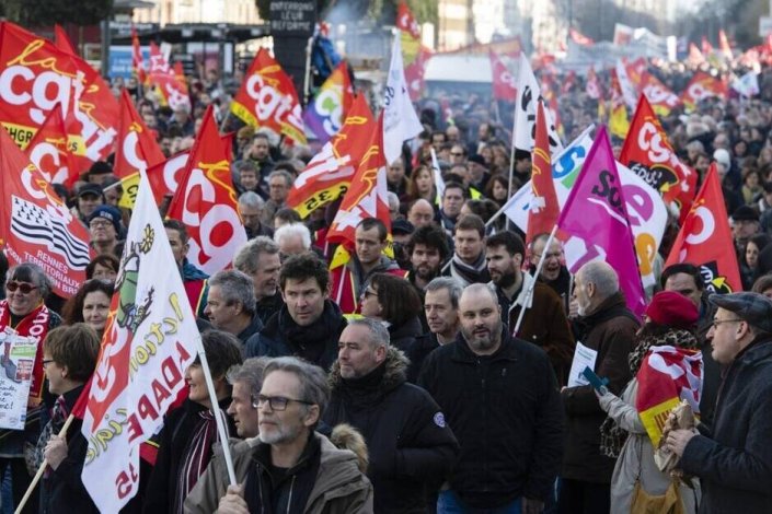 Mnifestação contra a reforma das pensões em Rennes (imagem de arquivo) 