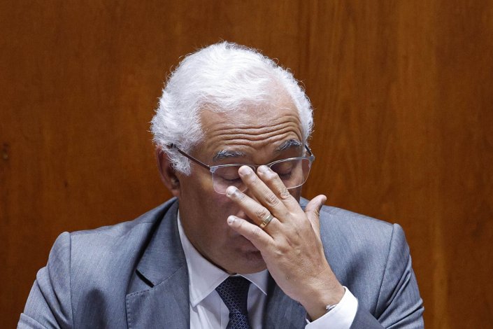 Primeiro-ministro, António Costa, durante a discussão da moção de censura no parlamento.