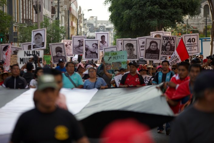 Manifestação em Lima, a 12 de Janeiro de 2023