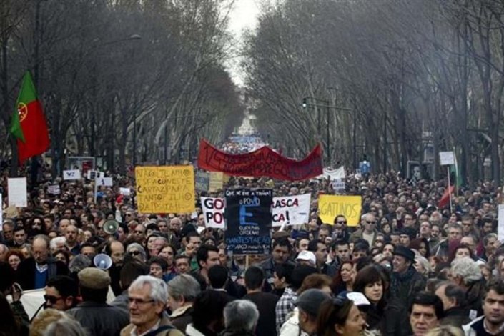 Manifestação do Que se Lixe a Troika, em protesto com as políticas de austeridade ditadas pela troika.