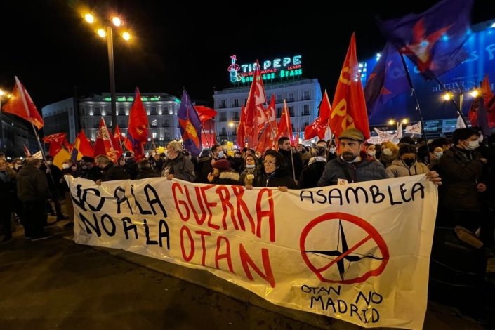Mobilização em Madrid contra a guerra e a NATO (imagem de arquivo)