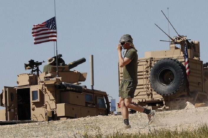 Forças de ocupação norte-americanas na Síria, em 2018