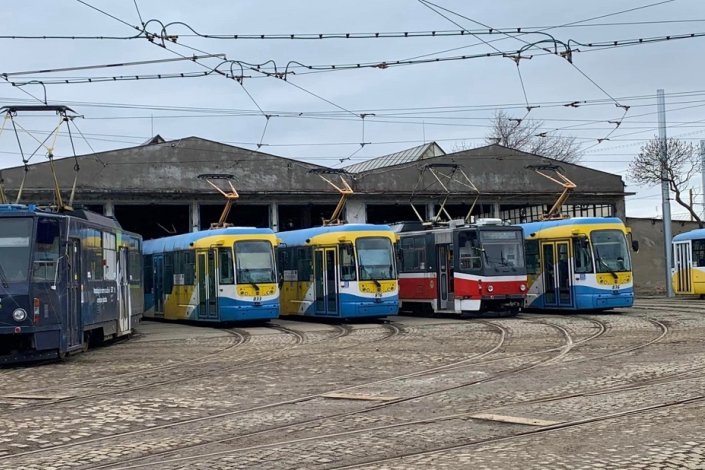 Greve nos transportes urbanos de Kosice, Eslováquia, a 14 de Fevereiro de 2023 