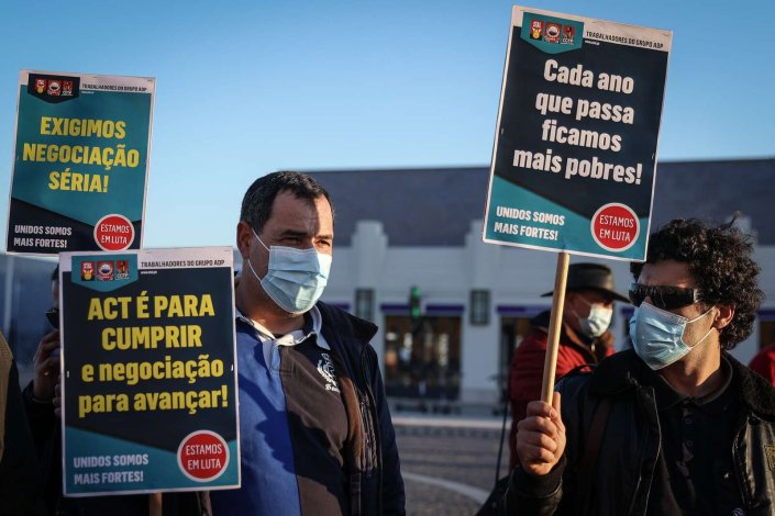 Concentração de dirigentes, activistas e trabalhadores da Águas de Portugal, Lisboa, 20 de Janeiro de 2022