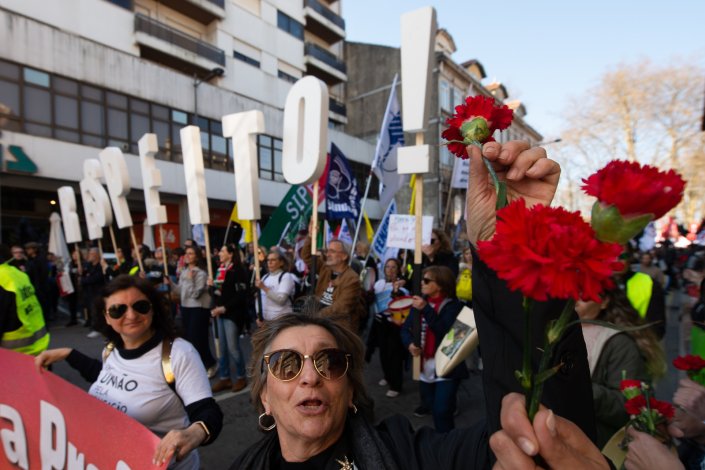 Manifestação de professores no Porto, convocada por oito estruturas sindicais, incluindo a Fenprof. 4 de Março de 2023
