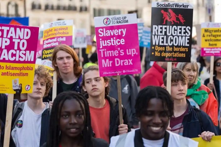 Manifestação contra o racismo, em Londres, em Março de 2022