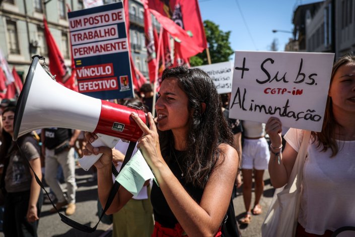 Manifestação da CGTP-IN por melhores salários e mais direitos, durante o Dia Internacional do Trabalhador, em Lisboa, a 1 de Maio de 2023