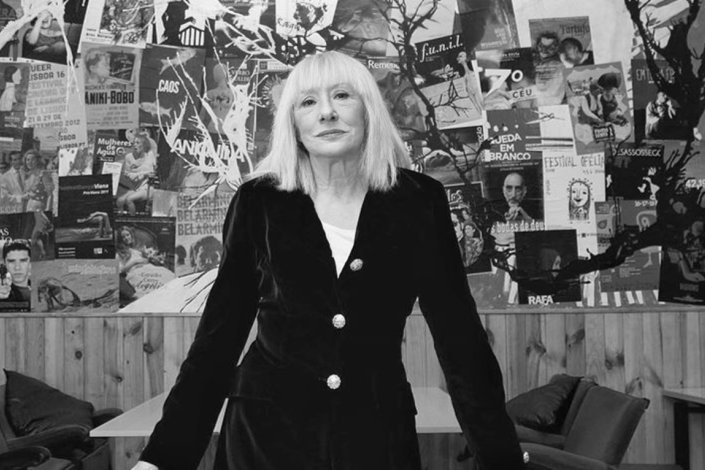 Fernanda Lapa (1943-2020) na Escola de Mulheres - Oficina de Teatro, onde foi encenadora e directora artística desde a fundação da companhia, em 1995