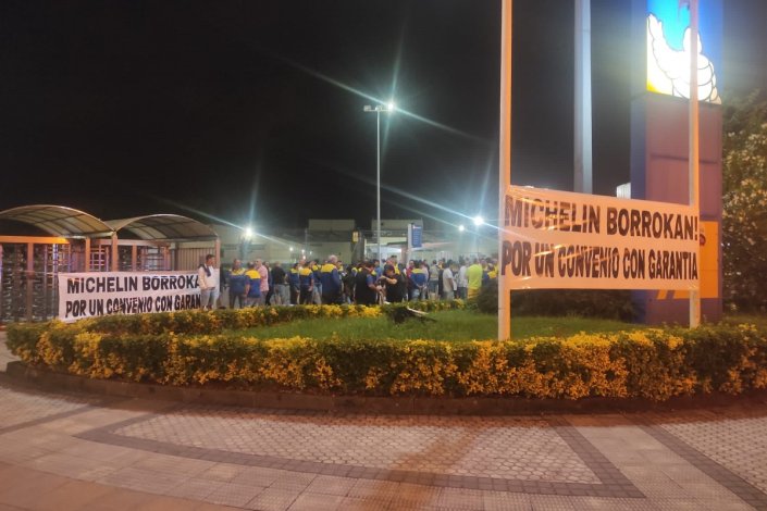 De acordo com o sindicato LAB, a adesão dos trabalhadores à greve na Michelin Lasarte, esta segunda-feira, é total